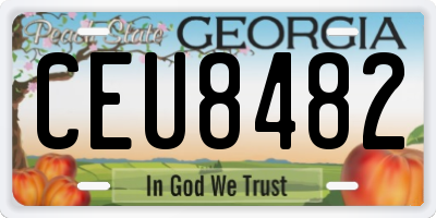 GA license plate CEU8482