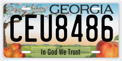 GA license plate CEU8486