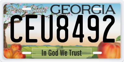 GA license plate CEU8492