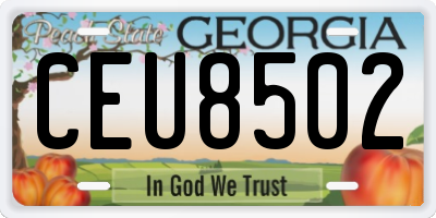 GA license plate CEU8502