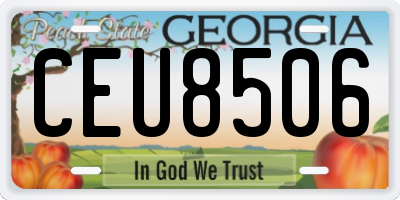 GA license plate CEU8506