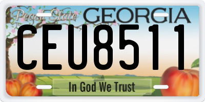 GA license plate CEU8511