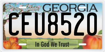 GA license plate CEU8520