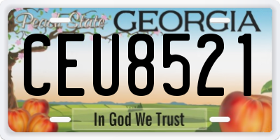 GA license plate CEU8521