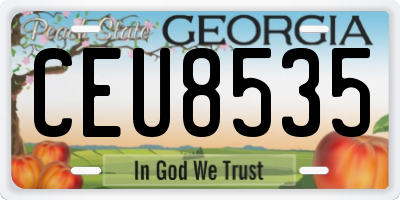 GA license plate CEU8535