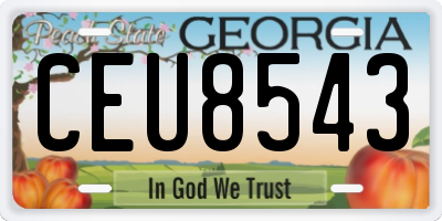 GA license plate CEU8543