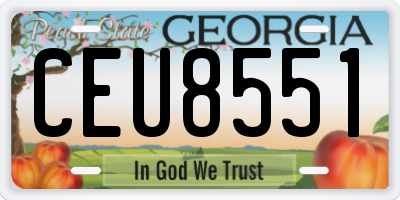 GA license plate CEU8551