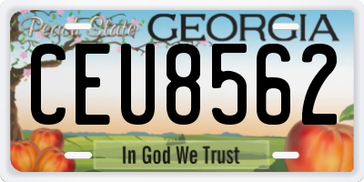 GA license plate CEU8562