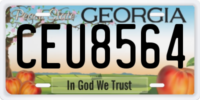 GA license plate CEU8564