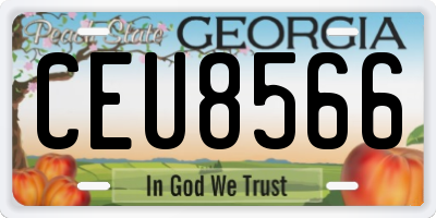 GA license plate CEU8566