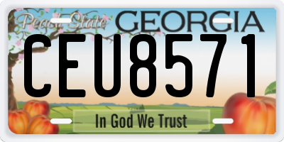 GA license plate CEU8571