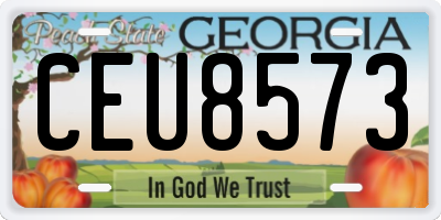 GA license plate CEU8573
