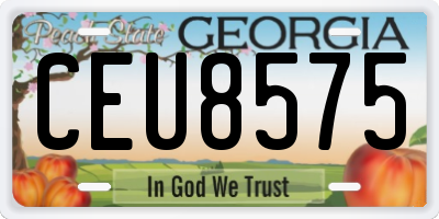 GA license plate CEU8575