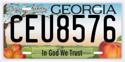GA license plate CEU8576