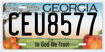 GA license plate CEU8577
