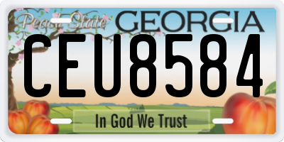 GA license plate CEU8584