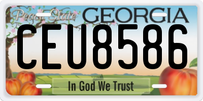 GA license plate CEU8586