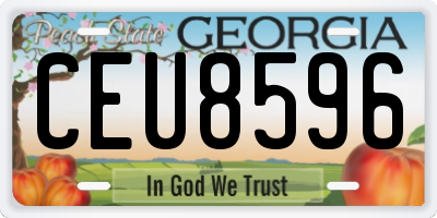 GA license plate CEU8596