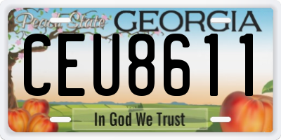 GA license plate CEU8611