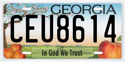 GA license plate CEU8614