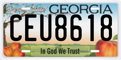 GA license plate CEU8618