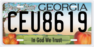 GA license plate CEU8619