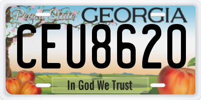 GA license plate CEU8620