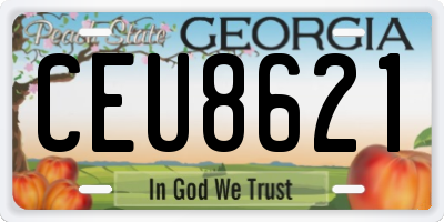 GA license plate CEU8621