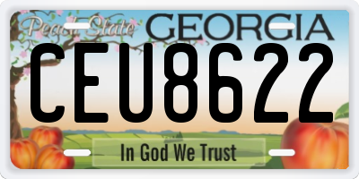 GA license plate CEU8622