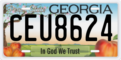 GA license plate CEU8624