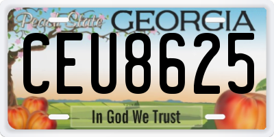 GA license plate CEU8625