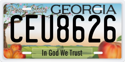 GA license plate CEU8626