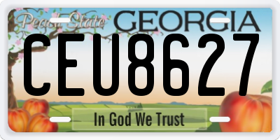 GA license plate CEU8627