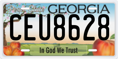 GA license plate CEU8628