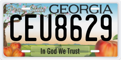 GA license plate CEU8629