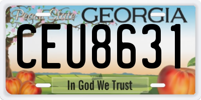 GA license plate CEU8631
