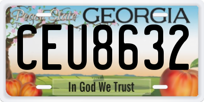 GA license plate CEU8632