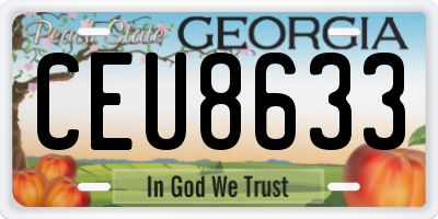 GA license plate CEU8633
