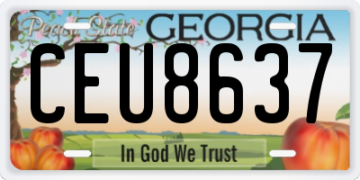 GA license plate CEU8637