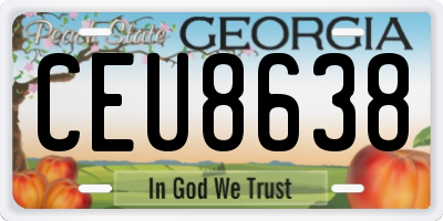 GA license plate CEU8638