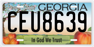GA license plate CEU8639