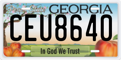 GA license plate CEU8640