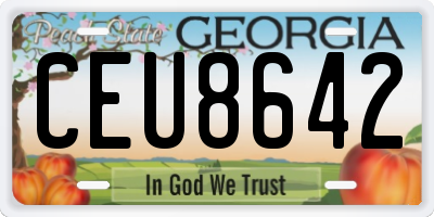 GA license plate CEU8642
