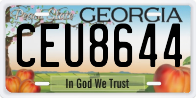 GA license plate CEU8644
