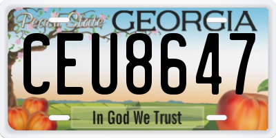 GA license plate CEU8647