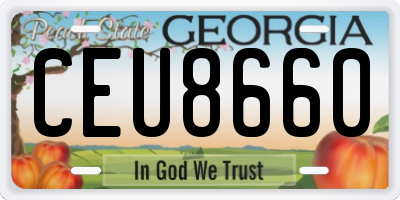 GA license plate CEU8660
