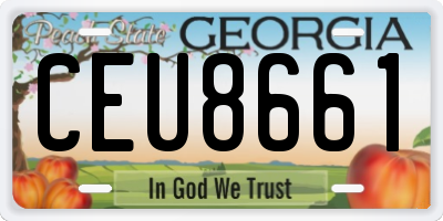 GA license plate CEU8661