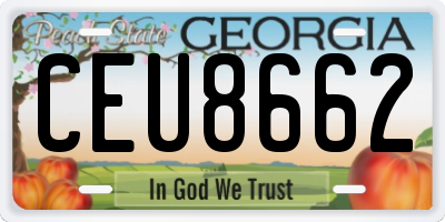 GA license plate CEU8662