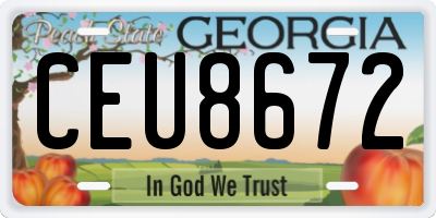 GA license plate CEU8672
