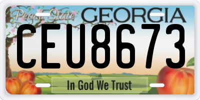 GA license plate CEU8673